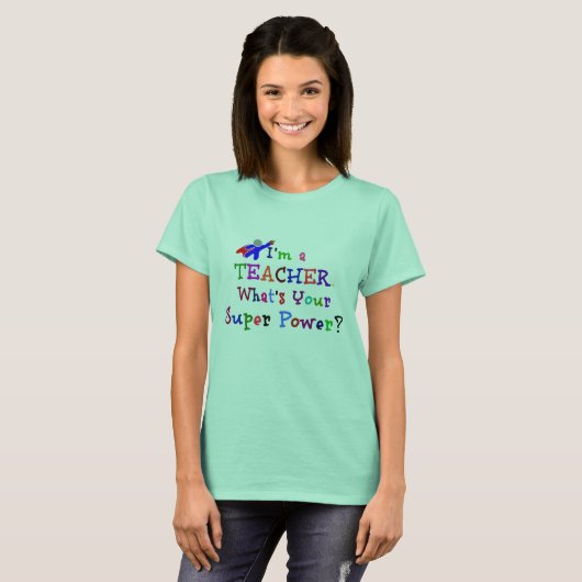Lehrer Superhero/Super-Power T-Shirt (Vorne ganz)