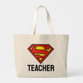 Lehrer Superman S-Shield | Superman-Logo Jumbo Stoffbeutel (Rückseite)