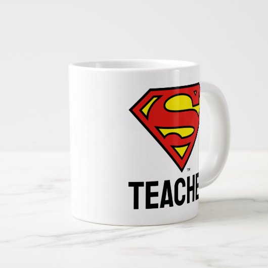 Lehrer Superman S-Shield | Superman-Logo Jumbo-Tasse (Vorderseite Rechts)