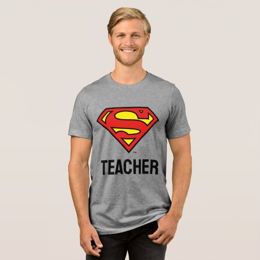 Lehrer Superman S-Shield | Superman-Logo Tri-Blend Shirt (Vorderseite voll)