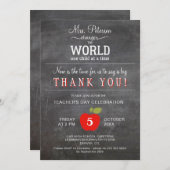 Lehrer Tag Dankbarkeit danken Ihnen Party Einladung (Vorne/Hinten)