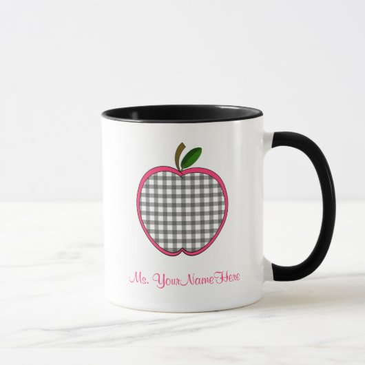 Lehrer-Tasse - Holzkohlen-Gingham Apple Tasse (Rechts)