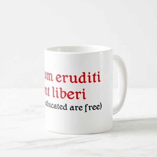 Lehrer-Tasse mit lateinischer Phrase Kaffeetasse (VorderseiteRechts)
