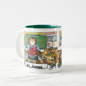 Lehrer-Tasse - personalisiert Zweifarbige Tasse (Vorderseite Links)