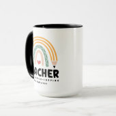 Lehrer Teach Liebe Inspirierte Rainbow Personalisi Tasse (Vorderseite Links)