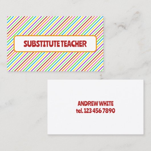 Lehrer Telefonnummerkarte (Vorne/Hinten)