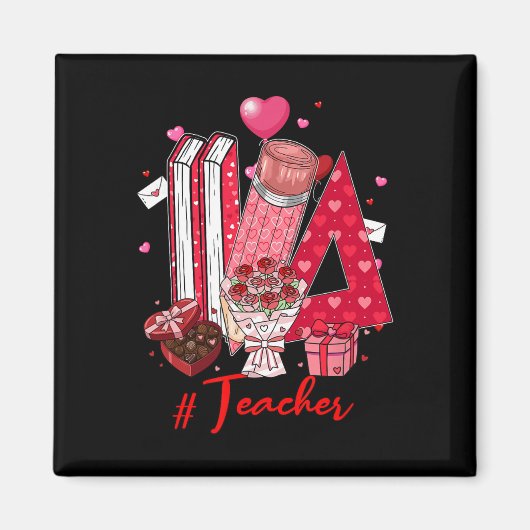 Lehrer-Tools Herzen Blumen Valentinstag-Witz Magnet (Vorne)