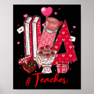Lehrer-Tools Herzen Blumen Valentinstag-Witz Poster