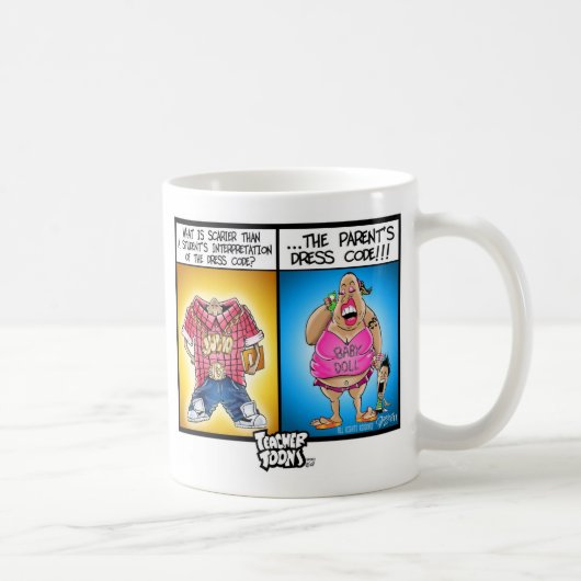 Lehrer Toons Kleidercode-Tasse Kaffeetasse (Rechts)