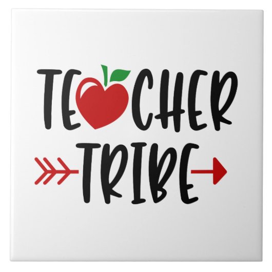 LEHRER-TRIBE-Apfel- und Pfeil-Tile Fliese (Vorderseite)