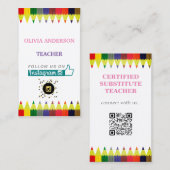 Lehrer | Tutor ,QR-Code für soziale Medien Visitenkarte (Vorne/Hinten)