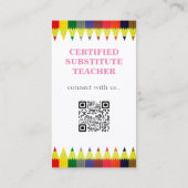 Lehrer | Tutor ,QR-Code für soziale Medien Visitenkarte (Rückseite)