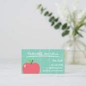 Lehrer Tutor Rustic Green Wood Big Apple Visitenkarte (Stehend Vorderseite)