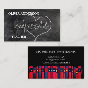 Lehrer   Tutor stoppt LERNEN NIE Visitenkarte