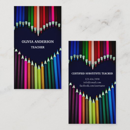 Lehrer | Tutor-Visitenkarten Visitenkarte (Vorne/Hinten)