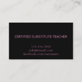 Lehrer | Tutor-Visitenkarten Visitenkarte (Rückseite)