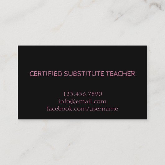 Lehrer | Tutor-Visitenkarten Visitenkarte (Rückseite)