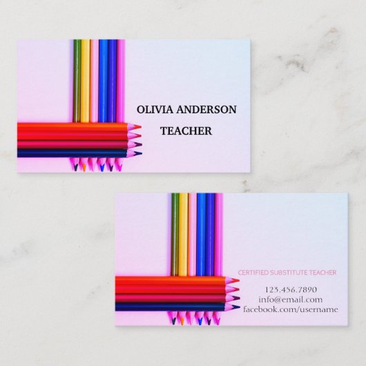 Lehrer | Tutor-Visitenkarten Visitenkarte (Vorne/Hinten)