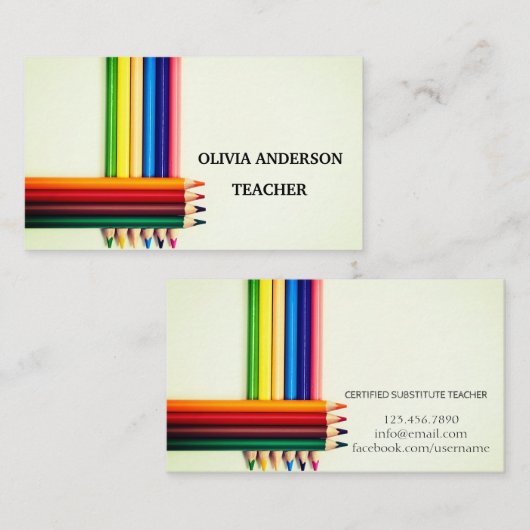 Lehrer | Tutor-Visitenkarten Visitenkarte (Vorne/Hinten)