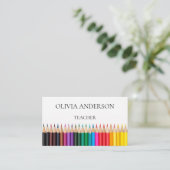 Lehrer | Tutor White Business Cards Visitenkarte (Stehend Vorderseite)