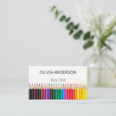 Lehrer | Tutor White Business Cards Visitenkarte (Stehend Vorderseite)