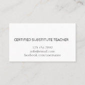 Lehrer | Tutor White Business Cards Visitenkarte (Rückseite)