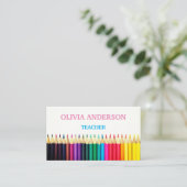 Lehrer | Tutor White Business Cards Visitenkarte (Stehend Vorderseite)