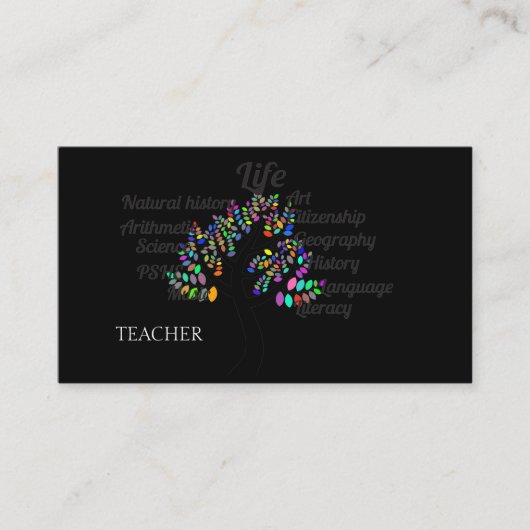 Lehrer | Tutor White Business Cards Visitenkarte (Vorderseite)