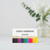 Lehrer | Tutor White Business Cards Visitenkarte (Stehend Vorderseite)