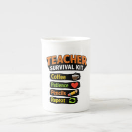 Lehrer-Überlebenskit Tee-Tasse Porzellantasse