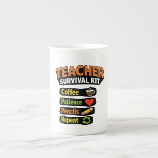 Lehrer-Überlebenskit Tee-Tasse Porzellantasse