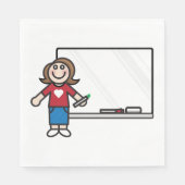 Lehrer und ein Whiteboard Napkins Serviette (Vorderseite)