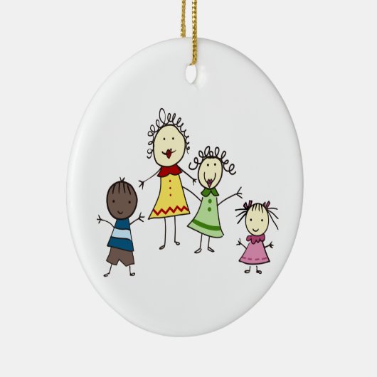 Lehrer und Kinder Keramik Ornament (Rechts)