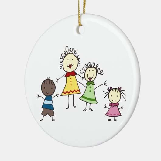 Lehrer und Kinder Keramik Ornament (Links)