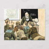 Lehrer und Studenten. Vintage Kunst Postkarte (Vorderseite)