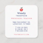 Lehrer und Tutor-Schulmaterial - Icon Illustration Quadratische Visitenkarte (Rückseite)