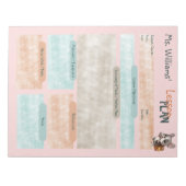 Lehrer Unterricht Französisch Bulldogschule Notepa Notizblock (Vorderseite)