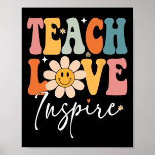 Lehrer Unterrichten Liebe Inspirierte Retro Byck z Poster