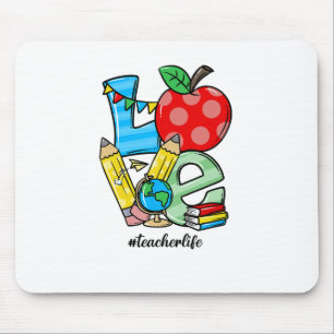 Lehrer unterrichtet Zeug Liebesapfelsymbol Mousepad