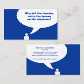 Lehrer-Unterrichtsplanwitz (Farbe kundengerecht) Visitenkarte (Vorne/Hinten)