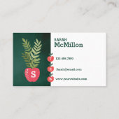 Lehrer untersuchen grünes Apple-Foto Visitenkarte (Rückseite)