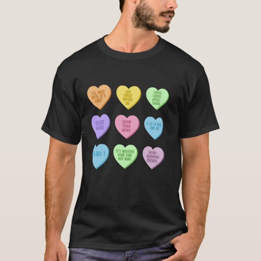 Lehrer Valentinstag Funny Conversation Hearts S T-Shirt (Vorderseite)