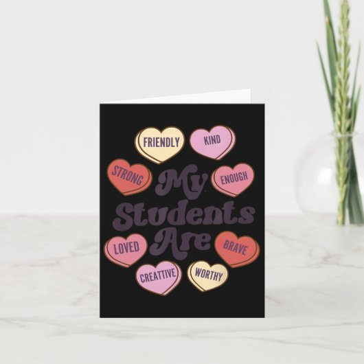 Lehrer Valentinstag Positive Affirmative Heart Karte (Vorderseite)