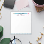 Lehrer verschenken Illustrierten Bleistift Notizblock<br><div class="desc">Mein Lehrer Gift Custom Illustriert Blue Stift Notepad ist ein großartiges Geschenk für Ihren Lieblings-Lehrer. Personalisieren Sie mit einem Namen für ein einzigartiges Geschenk. Lehrer beachten Pads machen großartigen Urlaub oder Ende des Jahres Geschenke. Design zeigt meine eigene Abbildung eines Bleistifts. Weitere Farboptionen sind verfügbar.</div>