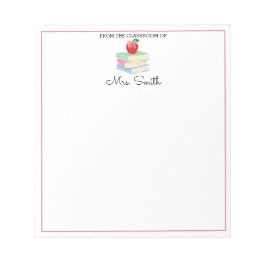 Lehrer verschenken Notepad zurück in die Schule Notizblock (Vorderseite)