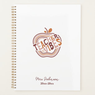 Lehrer Vibes Boho Apfel Personalisierte Wertschätz Planer