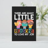 Lehrer viele Gründe, meine Arbeit Liebe Dankeskarte (Stehend Vorderseite)