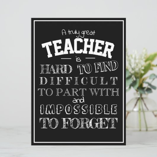 Lehrer Vielen Dank Dankeschön Geschenk für ihn sch Karte (Stehend Vorderseite)