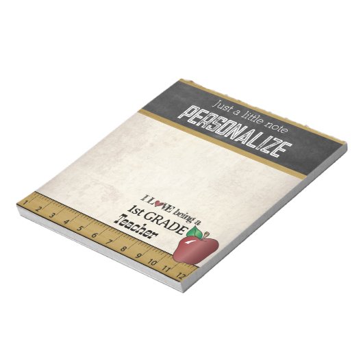 Lehrer | Vintag Style Notepad Notizblock (Rotiert)