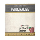 Lehrer | Vintag Style Notepad Notizblock (Vorderseite)